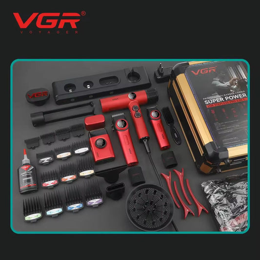 VGR Proffesionall Barber Combo clipper set Super Power 4in1